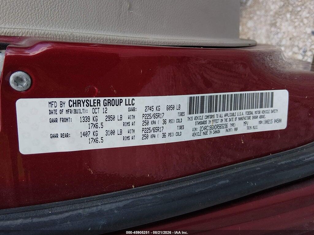 2C4RC1BGXDR565236 2013 CHRYSLER TOWN & COUNTRY photo no. 9