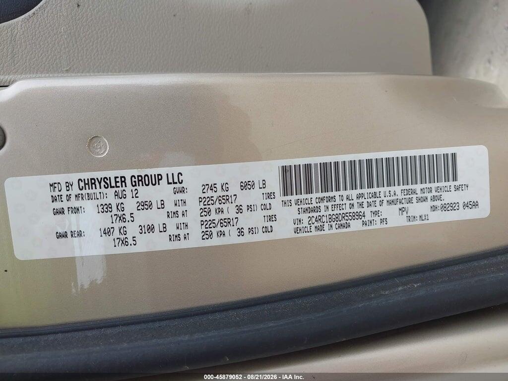 2C4RC1BG8DR558964 2013 CHRYSLER TOWN & COUNTRY photo no. 9