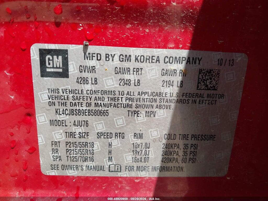 KL4CJBSB9EB580665 2014 BUICK ENCORE photo no. 9