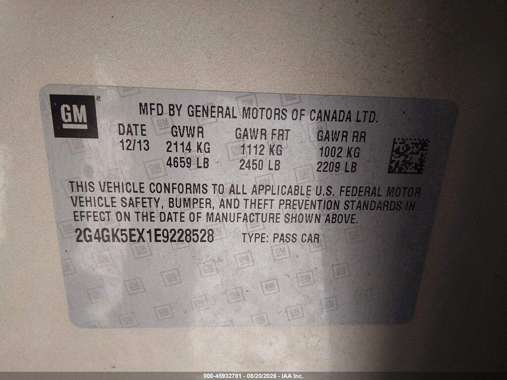 2G4GK5EX1E9228528 2014 BUICK REGAL photo no. 9