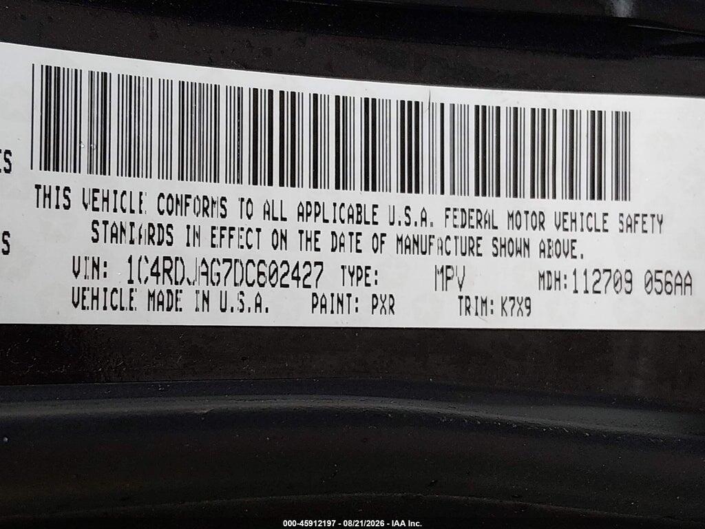 1C4RDJAG7DC602427 2013 DODGE DURANGO photo no. 9