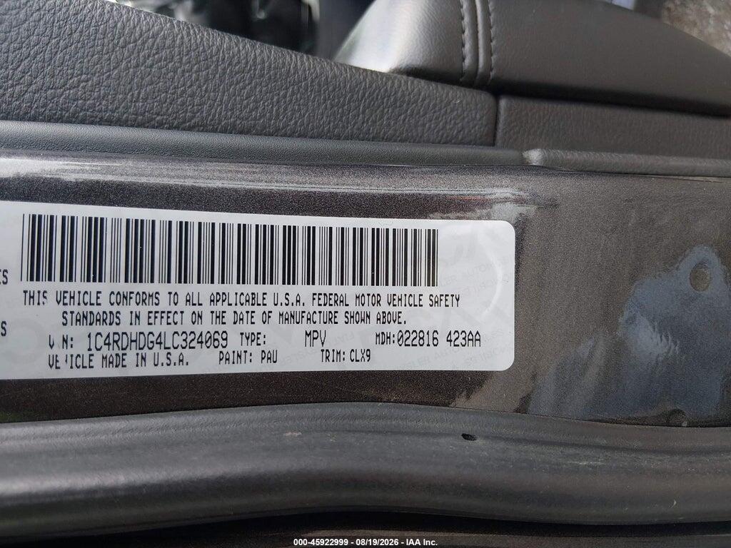 1C4RDHDG4LC324069 2020 DODGE DURANGO photo no. 9