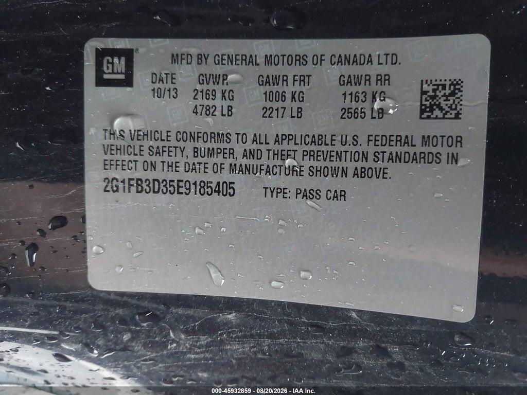 2G1FB3D35E9185405 2014 CHEVROLET CAMARO photo no. 9
