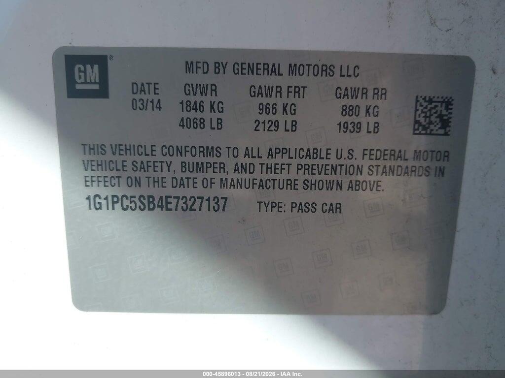1G1PC5SB4E7327137 2014 CHEVROLET CRUZE photo no. 9