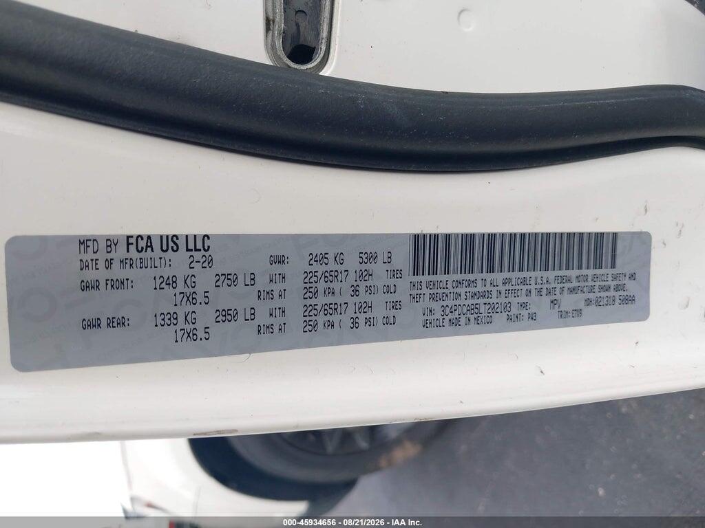 3C4PDCAB5LT202103 2020 DODGE JOURNEY photo no. 9