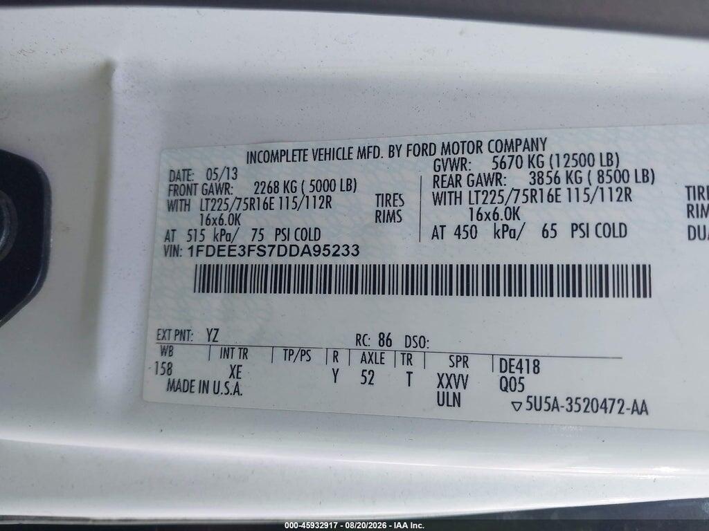 1FDEE3FS7DDA95233 2013 FORD E-350 CUTAWAY photo no. 8