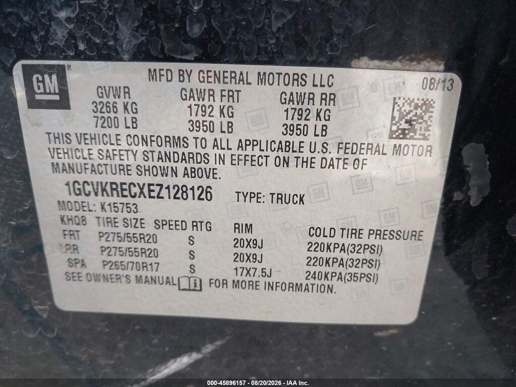 1GCVKRECXEZ128126 2014 CHEVROLET SILVERADO 1500 photo no. 9