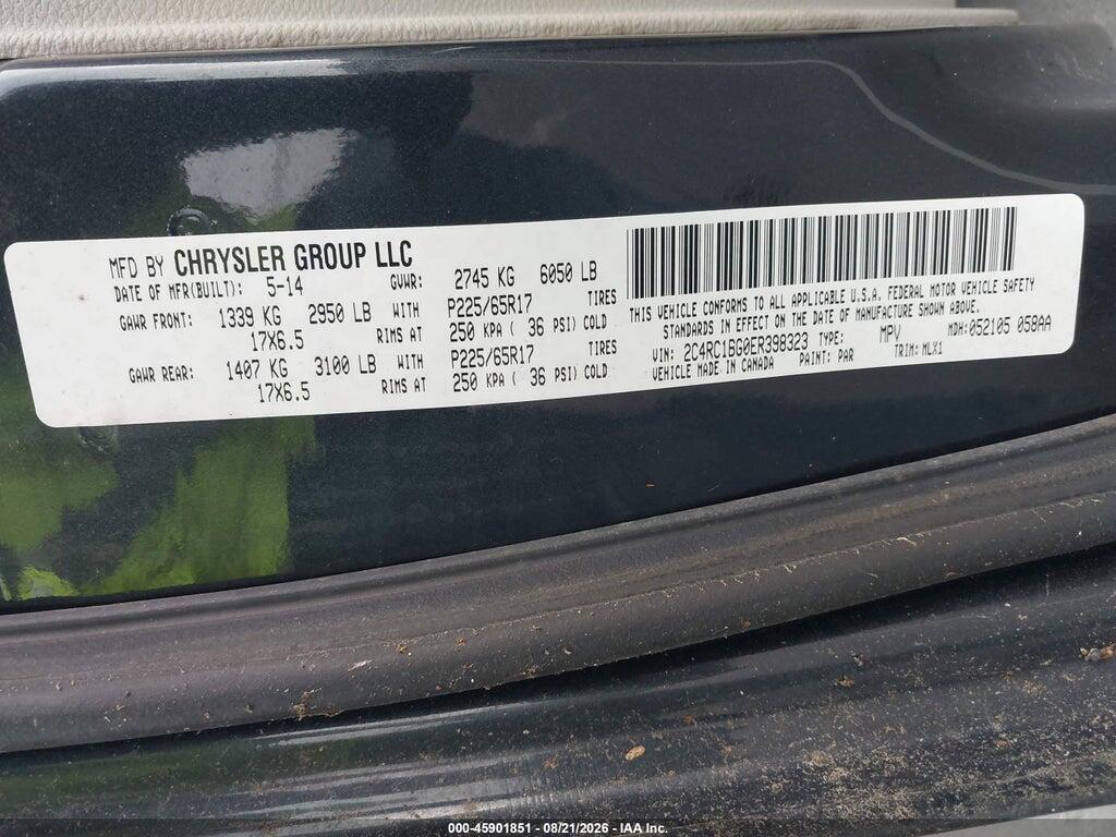 2C4RC1BG0ER398323 2014 CHRYSLER TOWN & COUNTRY photo no. 9