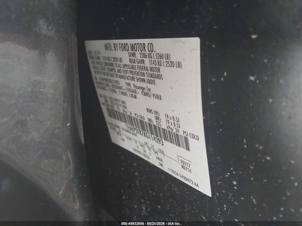 1FAHP2F87KG114293 2019 FORD TAURUS photo no. 9