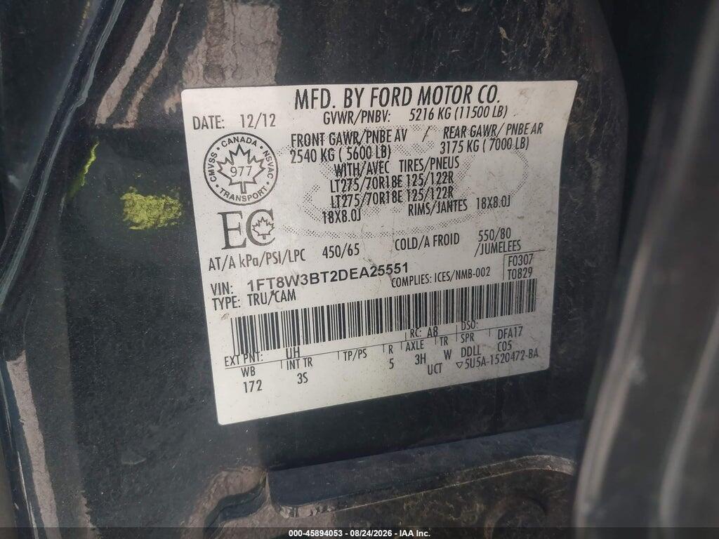 1FT8W3BT2DEA25551 2013 FORD SUPER DUTY F-350 SRW photo no. 8