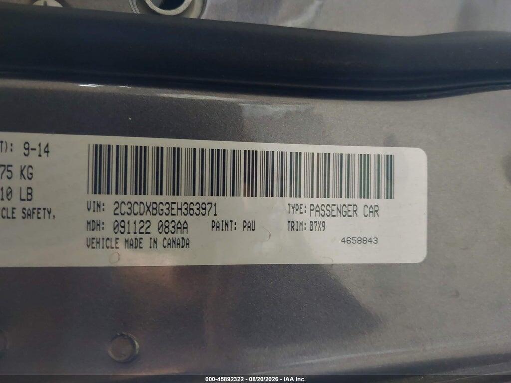 2C3CDXBG3EH363971 2014 DODGE CHARGER photo no. 9