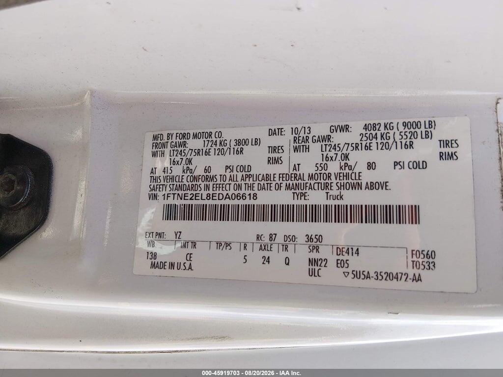 1FTNE2EL8EDA06618 2014 FORD E-250 photo no. 9