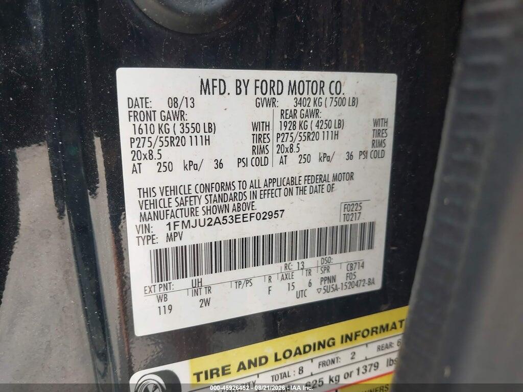 1FMJU2A53EEF02957 2014 FORD EXPEDITION photo no. 9