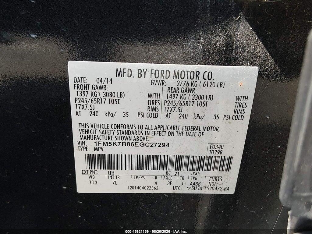 1FM5K7B86EGC27294 2014 FORD EXPLORER photo no. 9