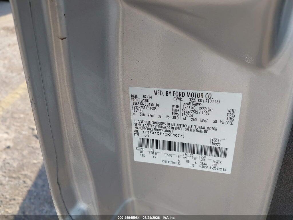 1FTFX1CF7EKF10773 2014 FORD F-150 photo no. 9