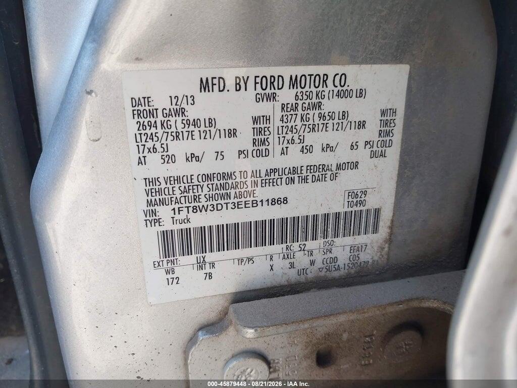 1FT8W3DT3EEB11868 2014 FORD F-350 photo no. 9