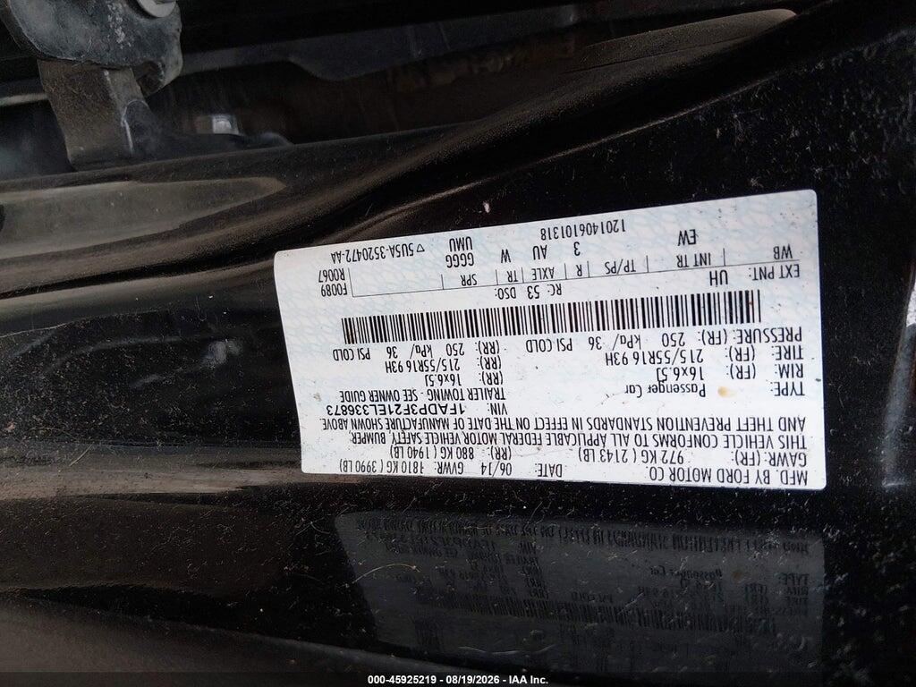 1FADP3F21EL336873 2014 FORD FOCUS photo no. 9