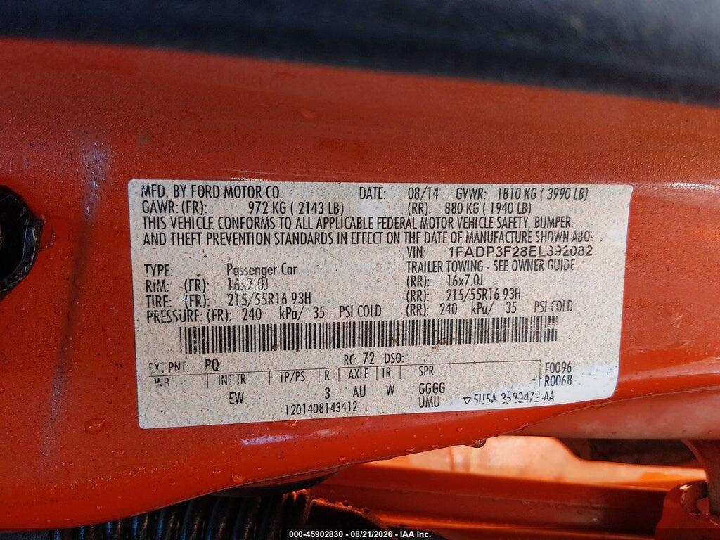 1FADP3F28EL392082 2014 FORD FOCUS photo no. 9