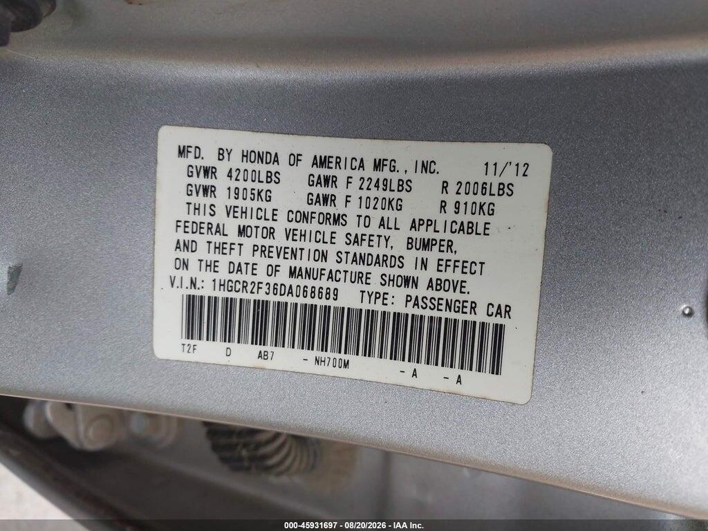1HGCR2F36DA068689 2013 HONDA ACCORD photo no. 9