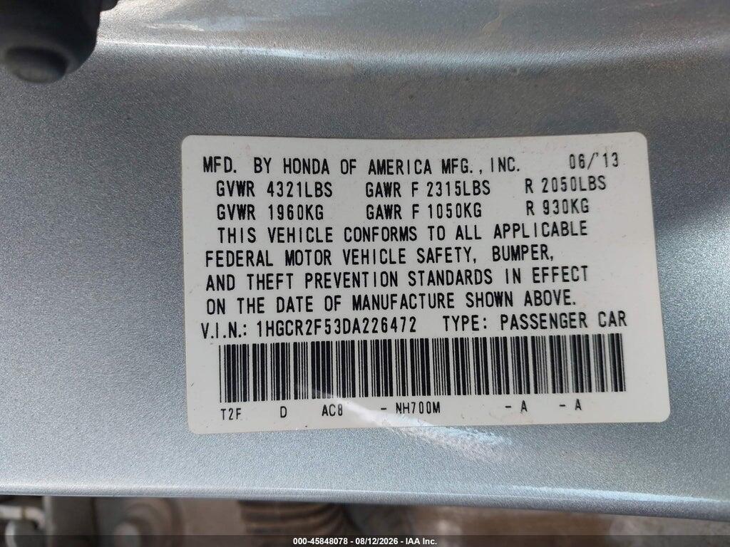 1HGCR2F53DA226472 2013 HONDA ACCORD photo no. 9