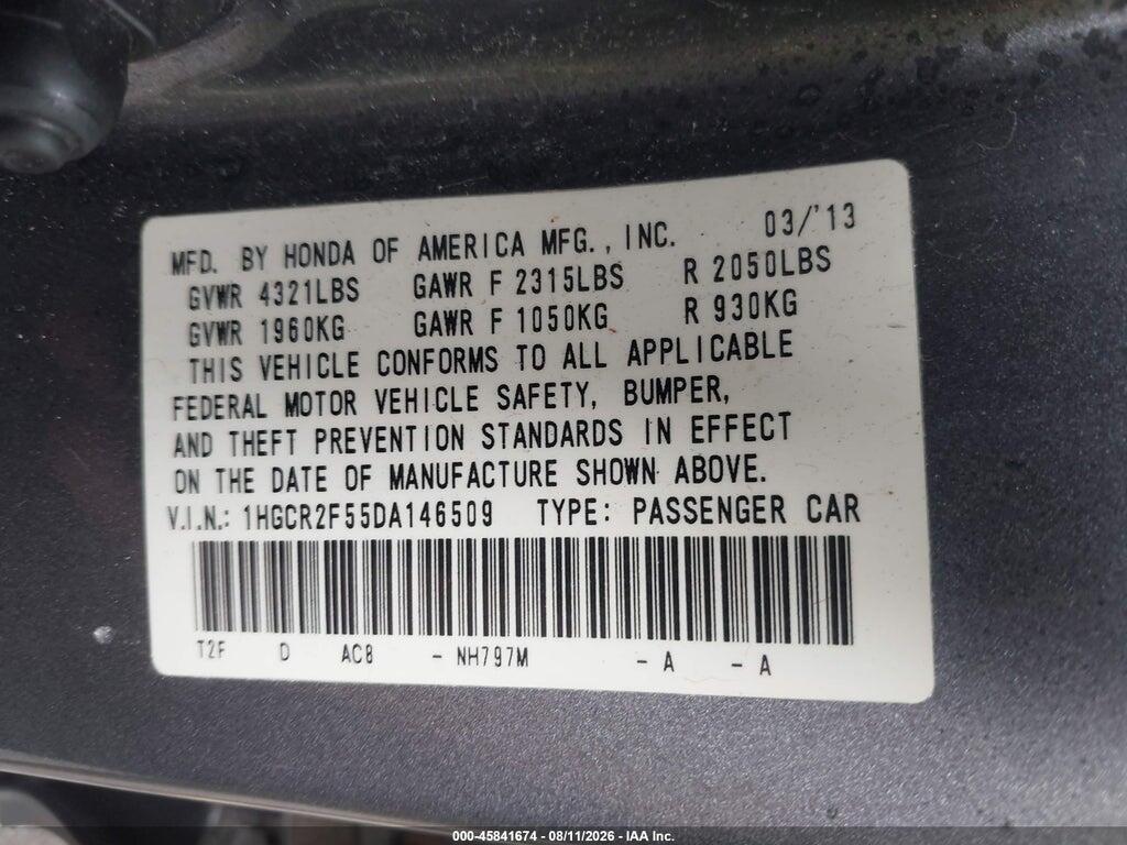 1HGCR2F55DA146509 2013 HONDA ACCORD photo no. 9