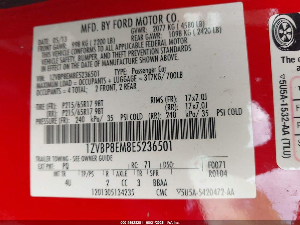 1ZVBP8EM8E5236501 2014 FORD MUSTANG photo no. 9
