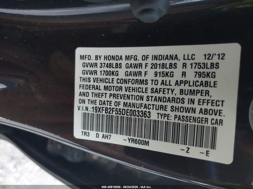 19XFB2F55DE003363 2013 HONDA CIVIC photo no. 9