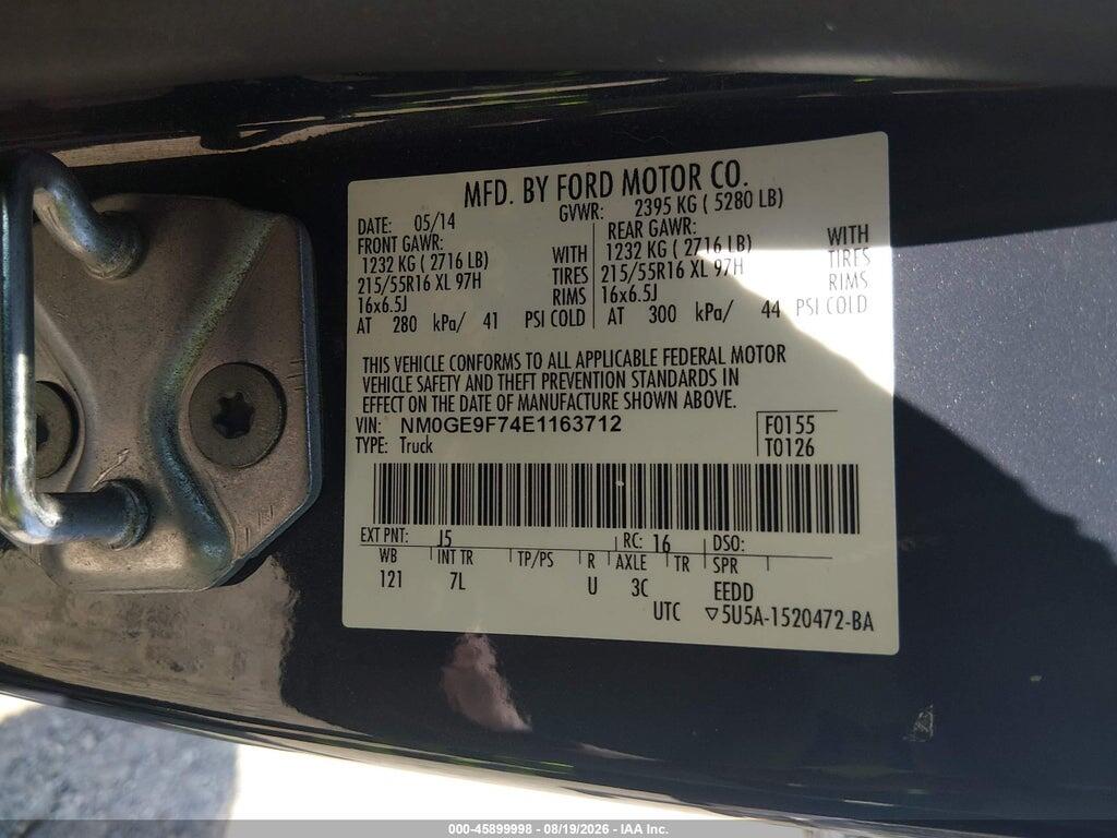 NM0GE9F74E1163712 2014 FORD TRANSIT CONNECT photo no. 9