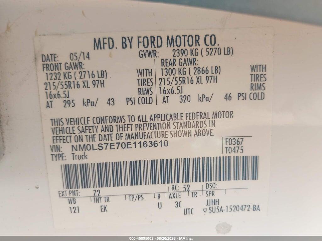 NM0LS7E70E1163610 2014 FORD TRANSIT CONNECT photo no. 9