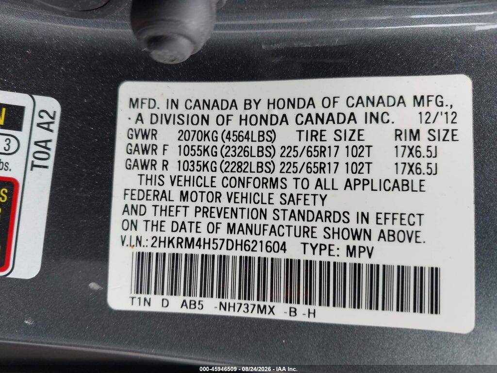 2HKRM4H57DH621604 2013 HONDA CR-V photo no. 9