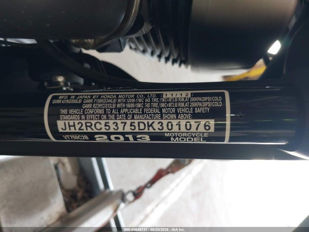 JH2RC5375DK301076 2013 HONDA VT750 photo no. 10