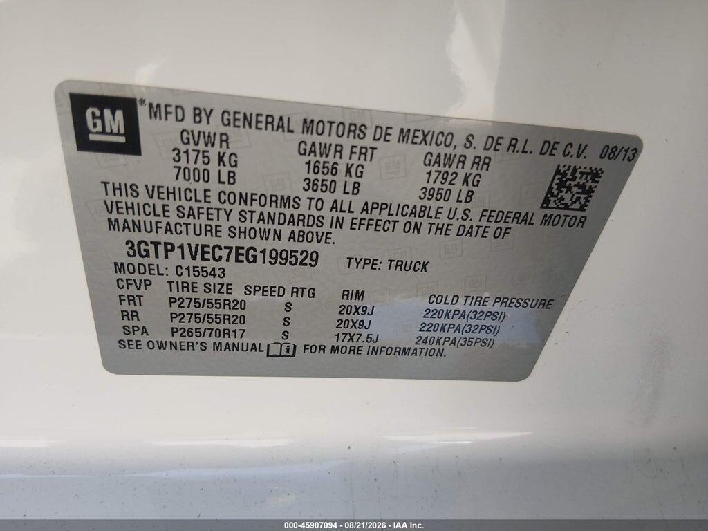 3GTP1VEC7EG199529 2014 GMC SIERRA 1500 photo no. 9