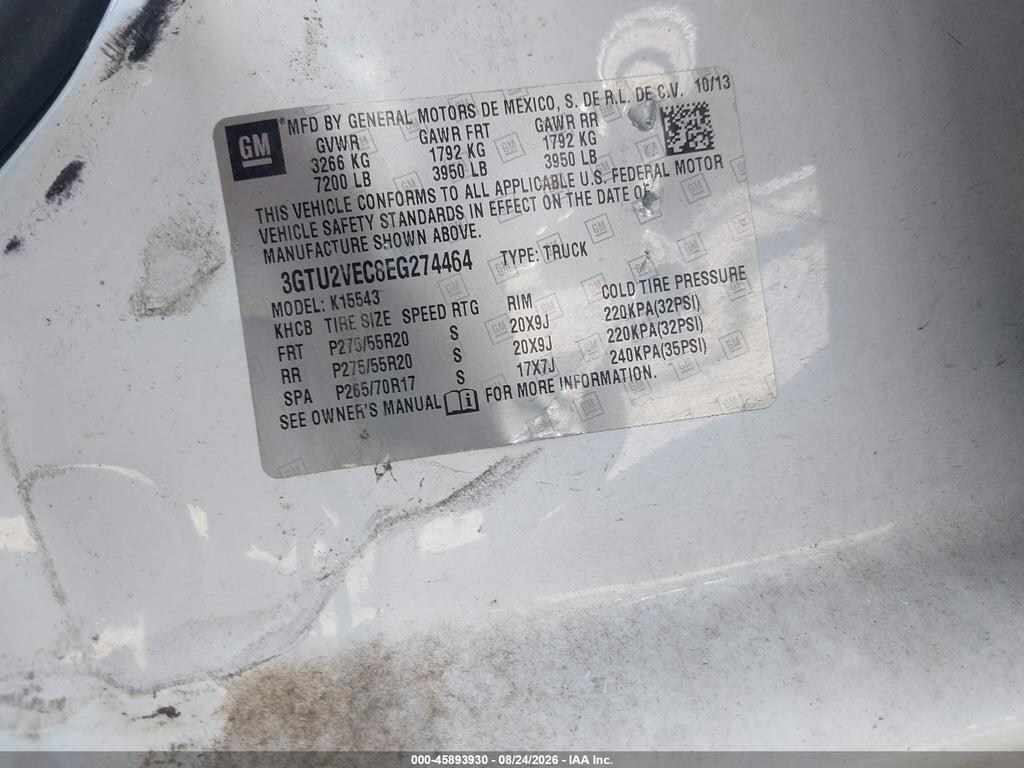 3GTU2VEC8EG274464 2014 GMC SIERRA 1500 photo no. 9