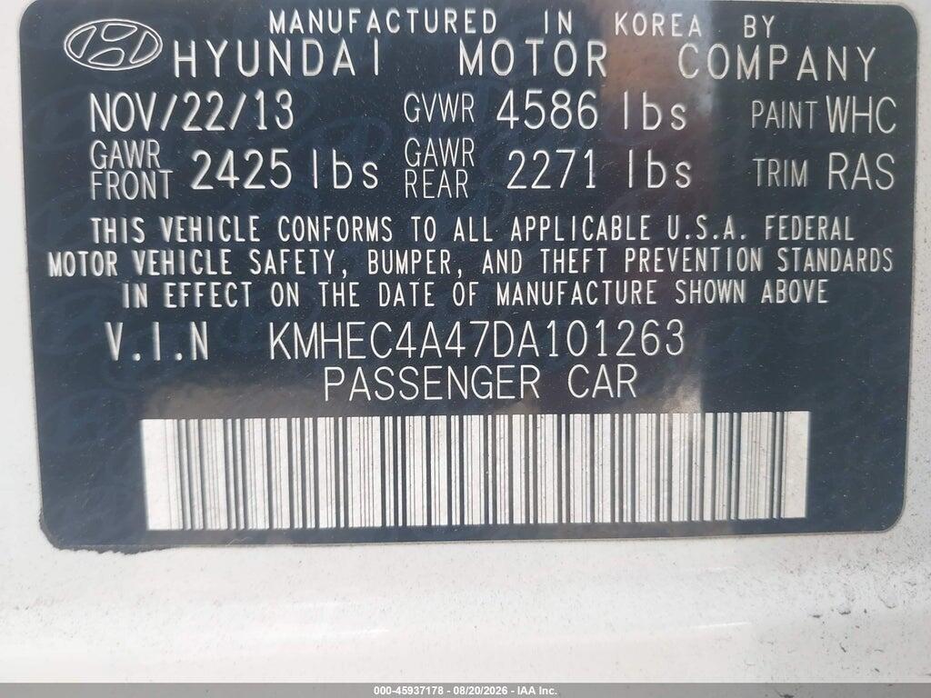 KMHEC4A47DA101263 2013 HYUNDAI SONATA HYBRID photo no. 9