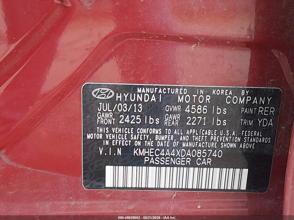 KMHEC4A4XDA085740 2013 HYUNDAI SONATA HYBRID photo no. 9