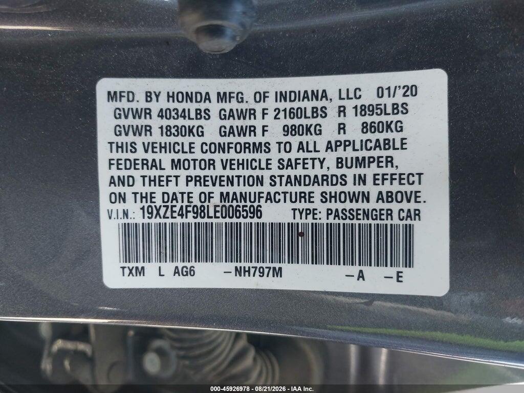 19XZE4F98LE006596 2020 HONDA INSIGHT photo no. 9