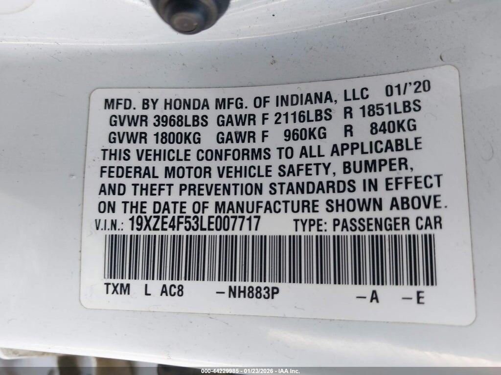 19XZE4F53LE007717 2020 HONDA INSIGHT photo no. 9