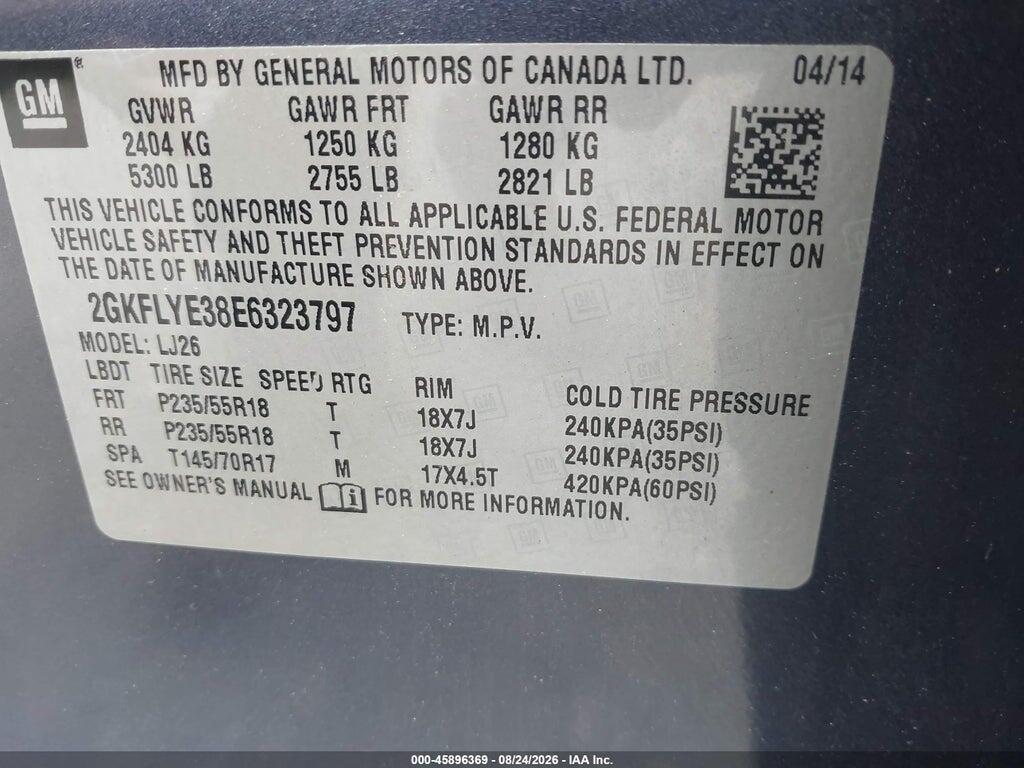 2GKFLYE38E6323797 2014 GMC TERRAIN photo no. 9