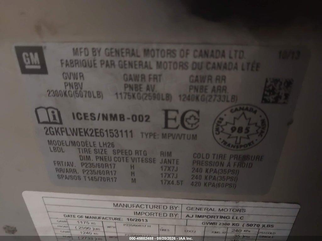 2GKFLWEK2E6153111 2014 GMC TERRAIN photo no. 9