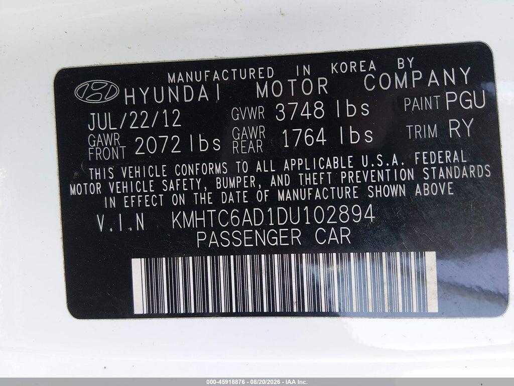 KMHTC6AD1DU102894 2013 HYUNDAI VELOSTER photo no. 9