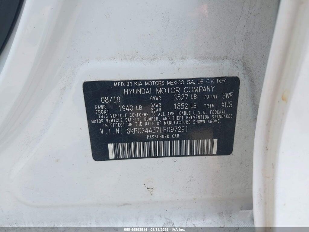 3KPC24A67LE097291 2020 HYUNDAI ACCENT photo no. 9