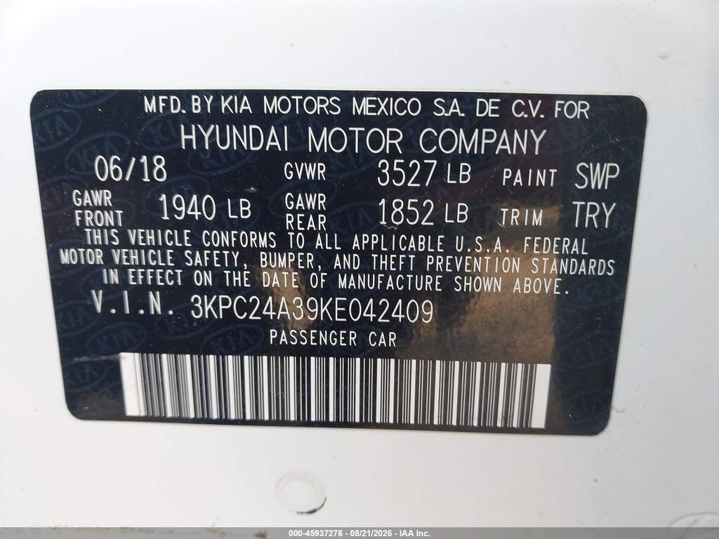 3KPC24A39KE042409 2019 HYUNDAI ACCENT photo no. 9