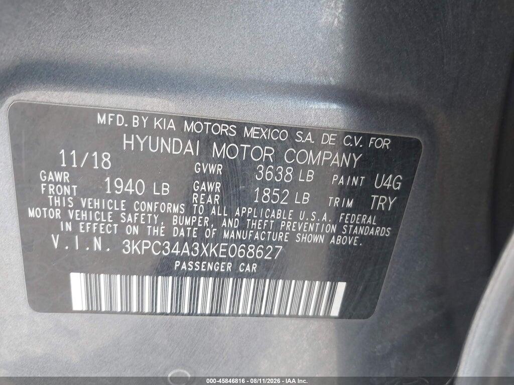 3KPC34A3XKE068627 2019 HYUNDAI ACCENT photo no. 9