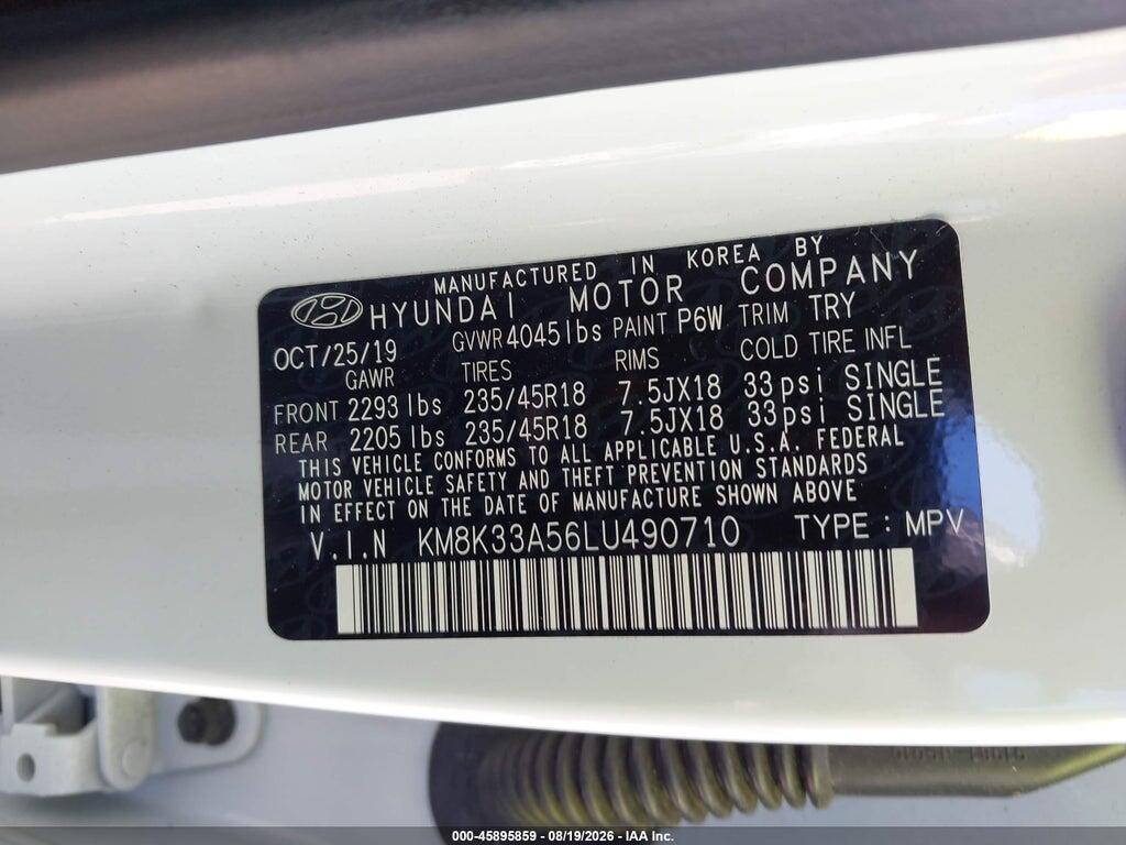 KM8K33A56LU490710 2020 HYUNDAI KONA photo no. 9
