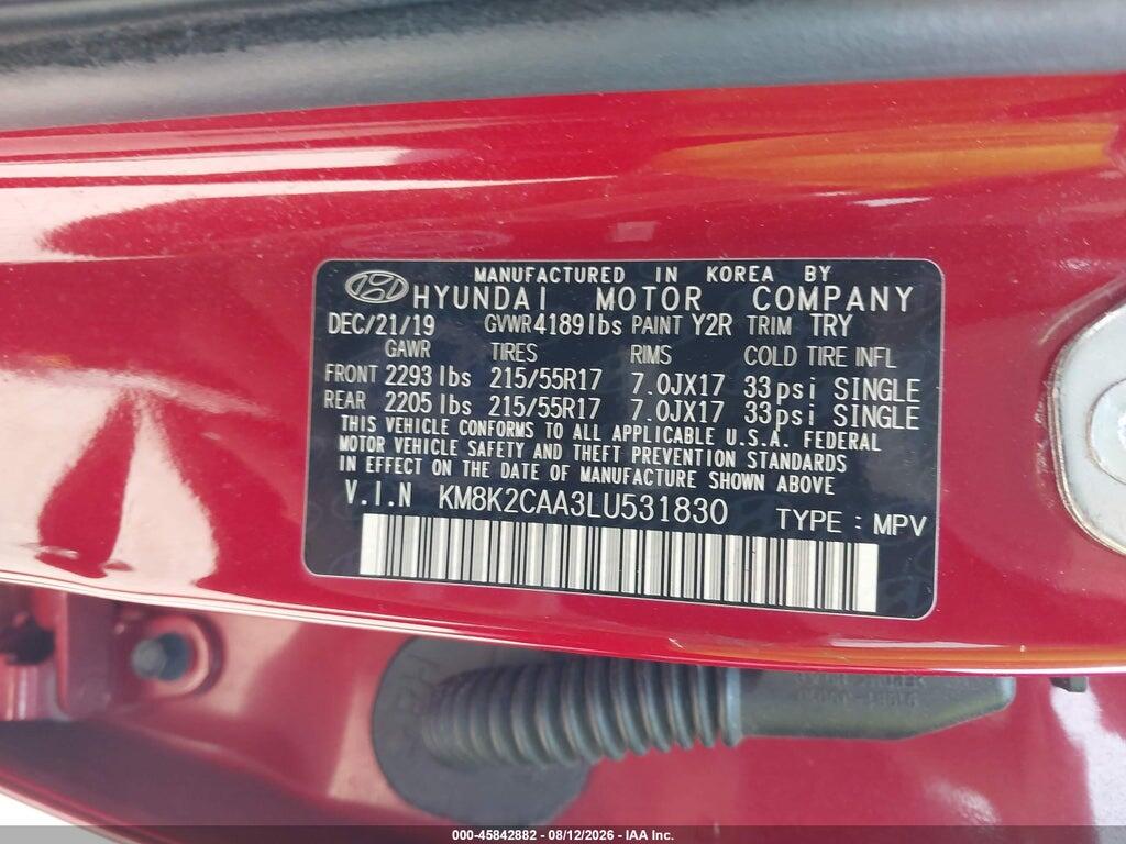 KM8K2CAA3LU531830 2020 HYUNDAI KONA photo no. 9