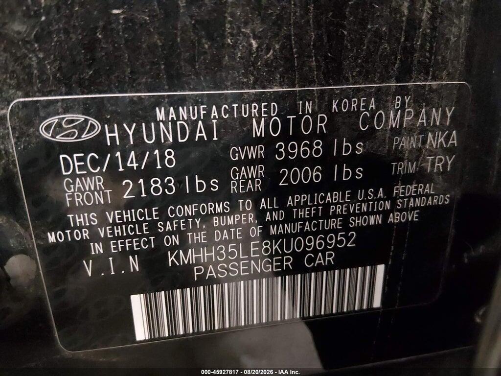 KMHH35LE8KU096952 2019 HYUNDAI ELANTRA GT photo no. 9