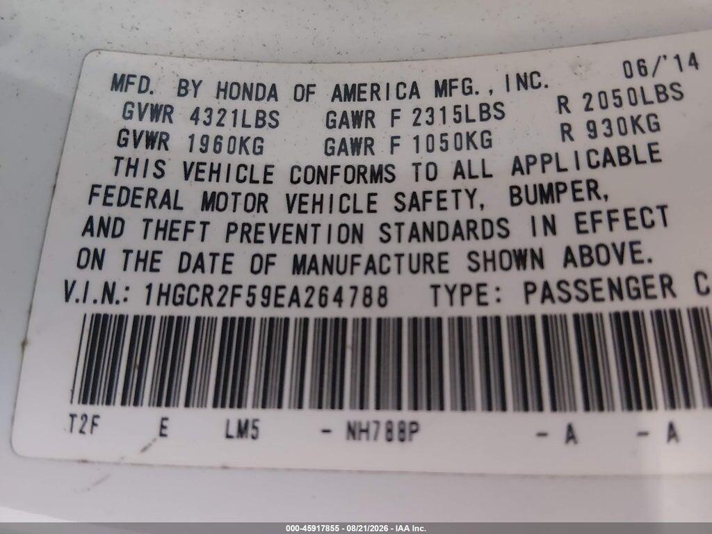 1HGCR2F59EA264788 2014 HONDA ACCORD photo no. 9