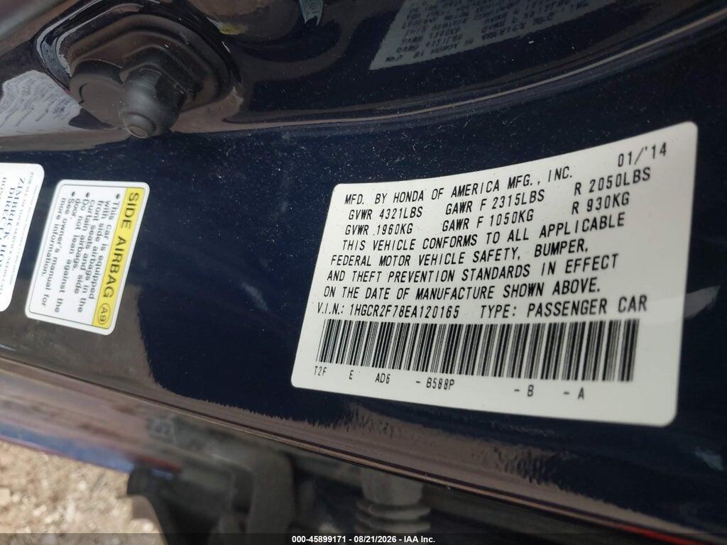 1HGCR2F78EA120165 2014 HONDA ACCORD photo no. 9