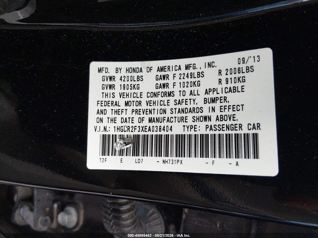 1HGCR2F3XEA038404 2014 HONDA ACCORD photo no. 9
