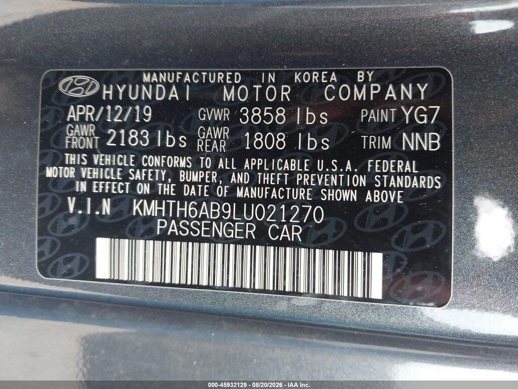 KMHTH6AB9LU021270 2020 HYUNDAI VELOSTER photo no. 9